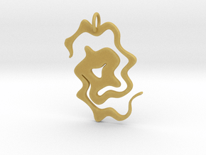 Abstract Pendant in Tan Fine Detail Plastic