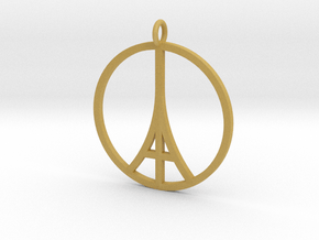Paris Peace Pendant in Tan Fine Detail Plastic