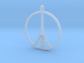 Paris Peace Pendant in Clear Ultra Fine Detail Plastic