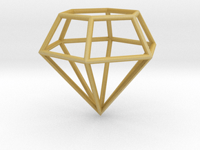 Diamond Frame Pendant in Tan Fine Detail Plastic