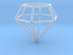 Diamond Frame Pendant in Clear Ultra Fine Detail Plastic