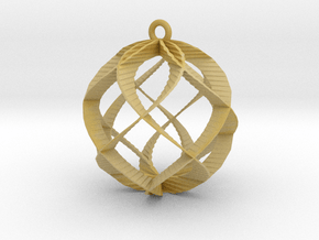 Spiral Sphere Ornament  in Tan Fine Detail Plastic