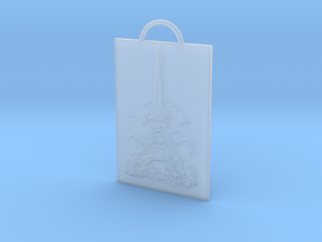 Eiffel Tower - Paris, France - Solidarity Pendant in Clear Ultra Fine Detail Plastic