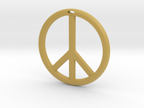 Peace Symbol in Tan Fine Detail Plastic