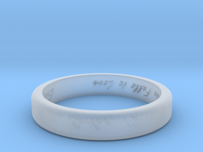 Engraved Standard Sized ring in Clear Ultra Fine Detail Plastic