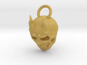 Horny Skull in Tan Fine Detail Plastic