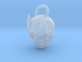 Horny Skull in Clear Ultra Fine Detail Plastic