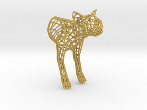 "Caliph The Cat" Wire Sculpture front in Tan Fine Detail Plastic
