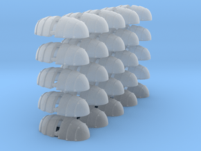 50 Samurai Shoulder pads in Clear Ultra Fine Detail Plastic