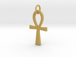 Ankh Pendant or Keychain in Tan Fine Detail Plastic