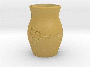 "Home Is Where the Heart Is" Vase in Tan Fine Detail Plastic