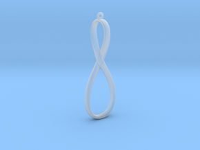Long Figure Eight Earring or Pendant in Clear Ultra Fine Detail Plastic