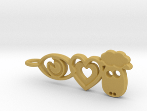 It's Only Love Pendant or Keychain in Tan Fine Detail Plastic