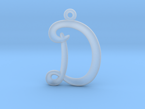 D Initial Charm — Alphabet Letter Pendant in Clear Ultra Fine Detail Plastic