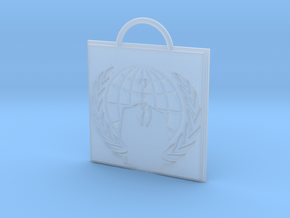 Anonymous logo keychain in Clear Ultra Fine Detail Plastic
