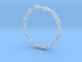 Large Welded Chain Bangle in Clear Ultra Fine Detail Plastic