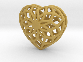 Valentine Heart - small in Tan Fine Detail Plastic