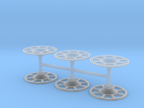 Set of 6 Brake wheels in Clear Ultra Fine Detail Plastic