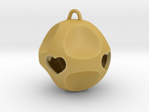 Ornament for Lovers with Hearts inside in Tan Fine Detail Plastic