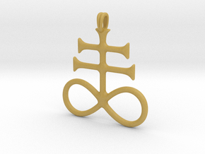 SULFUR Alchemy Symbol Jewelry Pendant in Tan Fine Detail Plastic