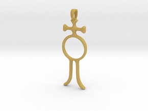 ALCHOOL Alchemy Symbol Jewelry Pendant in Tan Fine Detail Plastic
