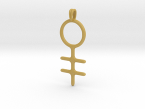 BRASS Alchemy Jewelry Symbol Pendant in Tan Fine Detail Plastic
