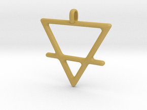 EARTH Alchemy Jewelry Symbol Pendant in Tan Fine Detail Plastic