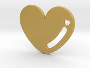 Love Heart Pendant in Tan Fine Detail Plastic