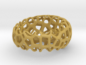 Wide designer  Aesthetic, Custom ring #Voronoi in Tan Fine Detail Plastic