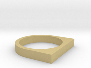 Minimal Square Top Ring, Size 7 in Tan Fine Detail Plastic