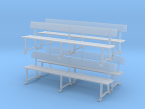 Wrought Iron station bench (O scale) in Clear Ultra Fine Detail Plastic