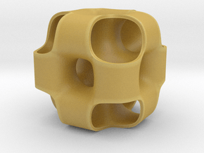Ported Cube in Tan Fine Detail Plastic