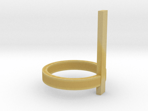 Vertical Bar Ring, Size 7 in Tan Fine Detail Plastic