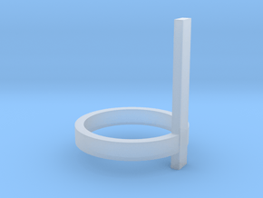 Vertical Bar Ring, Size 7 in Clear Ultra Fine Detail Plastic