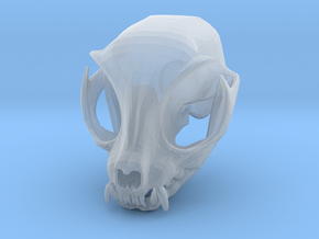 Cat Skull in Clear Ultra Fine Detail Plastic