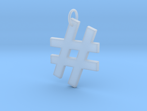 Hashtag in Clear Ultra Fine Detail Plastic