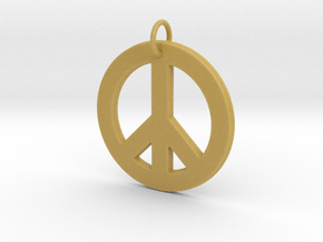 Peace Sign in Tan Fine Detail Plastic