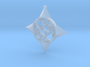 Simple Compass Pendant in Clear Ultra Fine Detail Plastic