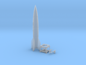 TT Gauge - V2 Rocket With Platform and Dolly in Clear Ultra Fine Detail Plastic