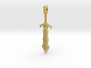 Sword keychain in Tan Fine Detail Plastic