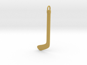 DRAW pendant - hockey stick in Tan Fine Detail Plastic