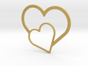 Hearts Necklace / Pendant-03 in Tan Fine Detail Plastic