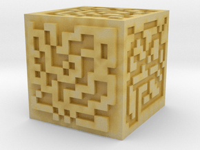 Maze cube in Tan Fine Detail Plastic