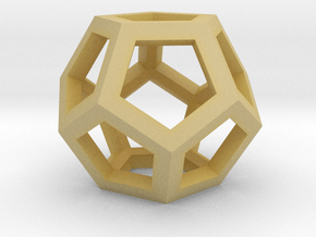 Dodecahedra, 1 Inch, 5 sided sections - smpl matrl in Tan Fine Detail Plastic