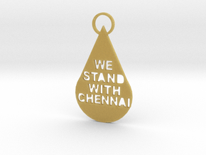 "We Stand With Chennai" Keychain in Tan Fine Detail Plastic