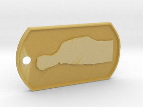 Jeremy Clarkson Silhouette Dog Tag in Tan Fine Detail Plastic