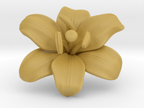 Lily Flower 1 - M in Tan Fine Detail Plastic