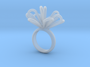 Loopy petals ring in Clear Ultra Fine Detail Plastic