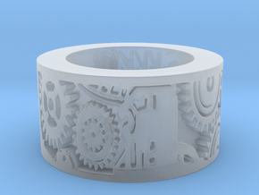 Gears  Ring Size 9 in Clear Ultra Fine Detail Plastic