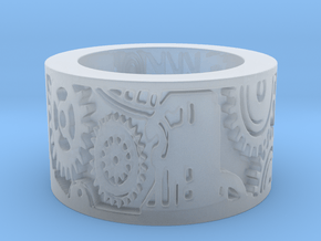 Gears Ring Size 8 in Clear Ultra Fine Detail Plastic